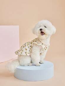 PETSIN 1 chiếc váy xếp ly tay ngắn cài cúc phía trước in hình ong và dưa hấu mùa xuân dành cho thú cưng, phù hợp với mọi loại chó. - Nhiều màu - Xem 9