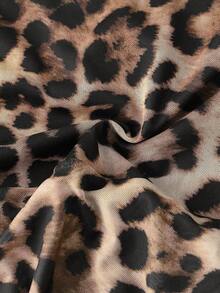 Trelyra Women's Fashionable Leopard Print Mesh Sleeveless Bodysuit - Multicolor - View 4