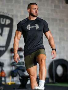 GymBeat Men Sports Tees & Tanks - Black - View 1