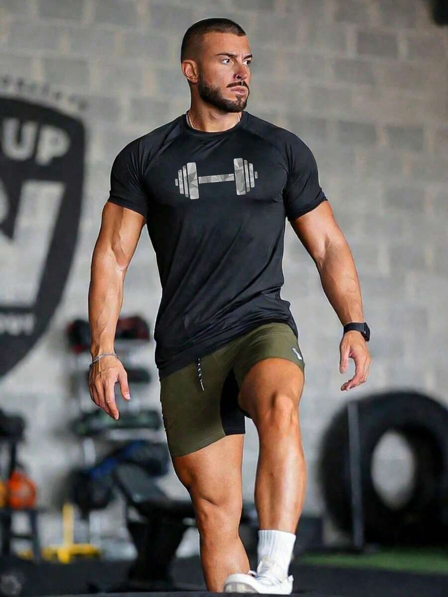 GymBeat Men Sports Tees & Tanks - Black - View 1