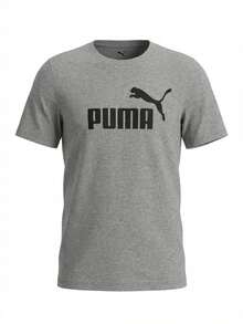 Puma Essentials Men's T-Shirts Grey - Medium Gray Heather - View 1