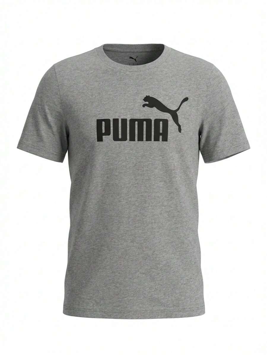 Puma Essentials Men's T-Shirts Grey - Medium Gray Heather - View 1
