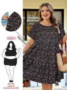 SHEIN CURVE+ Váy cỡ US22 dành cho nữ, thích hợp cho lễ hội âm nhạc, kỳ nghỉ bên bờ biển, phong cách bohemian, thích hợp cho mùa xuân và hè. - Nhiều màu - Xem 1