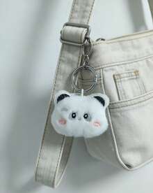 POKOJA LAND Llavero de peluche de panda lindo - Accesorio de bolso con encanto de dibujos animados suave, regalo para niñas - Blanco - Ver 9