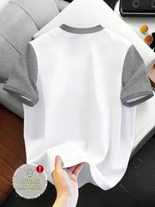 Manfinity Hypemode Áo thun nam tay ngắn cổ tròn in hình ngựa kết hợp họa tiết 3D giả da, phối màu tương phản, phong cách sang trọng thường ngày. - Nhiều màu - Xem 2