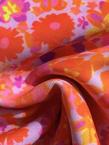 Swim Mod 女士连体花卉格纹撞色泳衣 26SS 新款，阳光海滩度假风连体泳衣套装 - 彩色 - 查看 4