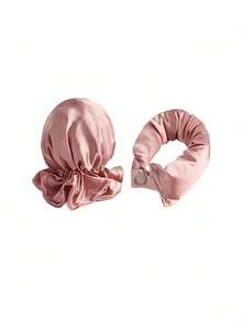 NonHeat Satin Curlers Set 2 4 6pcs With Hair Cap Overnight Sleeping Curls For All Hair Types Long Short Curly Heatless Curling Rods Rollers Soft Comfortable Back To School Travel Holiday Essentials Hair Accessories For Women Curly Hair Tools Barber Supplies Hairdressing Equipment Heatless Waves Hairstyle Gifts - Pink - View 6