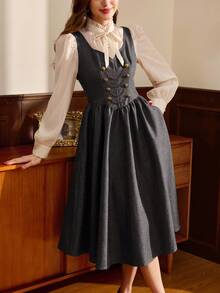 Women Midi Dresses - 灰色的 - 查看 3