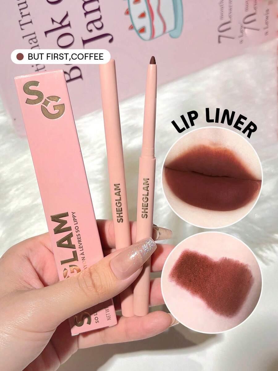 SHEGLAM So Lippy Lip Liner-But First,Coffee Creamy Matte Lip Liner Pencil High Pigment Not Easy To Fade Silky Smooth Matte Contour Tint Lip Makeup Lip Combo Brand Beauty Makeup Face Paint Cosmetic For Women Girls Perfect For Spring Summer Ideal For Y2K Fancy Fashion Suitable For Birthday Mother'S Day Gift Rave Party Ready Best Color - But First,Coffee - View 1