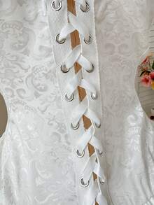 Comfortcana Đầm mini dáng chữ A bằng chiffon màu trắng xếp ly, phối eo, bèo nhún, trễ vai, gấu đầm xếp lớp, cỡ lớn, thích hợp cho mùa xuân/hè. - trắng - Xem 10