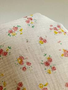 CovetEZ Quần ống rộng màu mơ in hoa, chất liệu 100% cotton, bộ đồ vải lanh thường ngày lãng mạn dành cho nữ, mùa hè. - Màu be - Xem 7