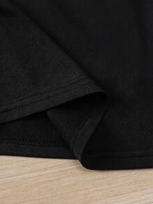 女童休闲度假条纹波点蕾丝吊带背心，柔软时尚设计，适合夏季、度假、旅行、校园和日常穿着。 - 黑色 - 查看 6