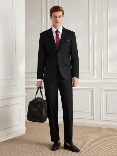 Officeau 2 件男士商务正装套装，适合婚礼、毕业季