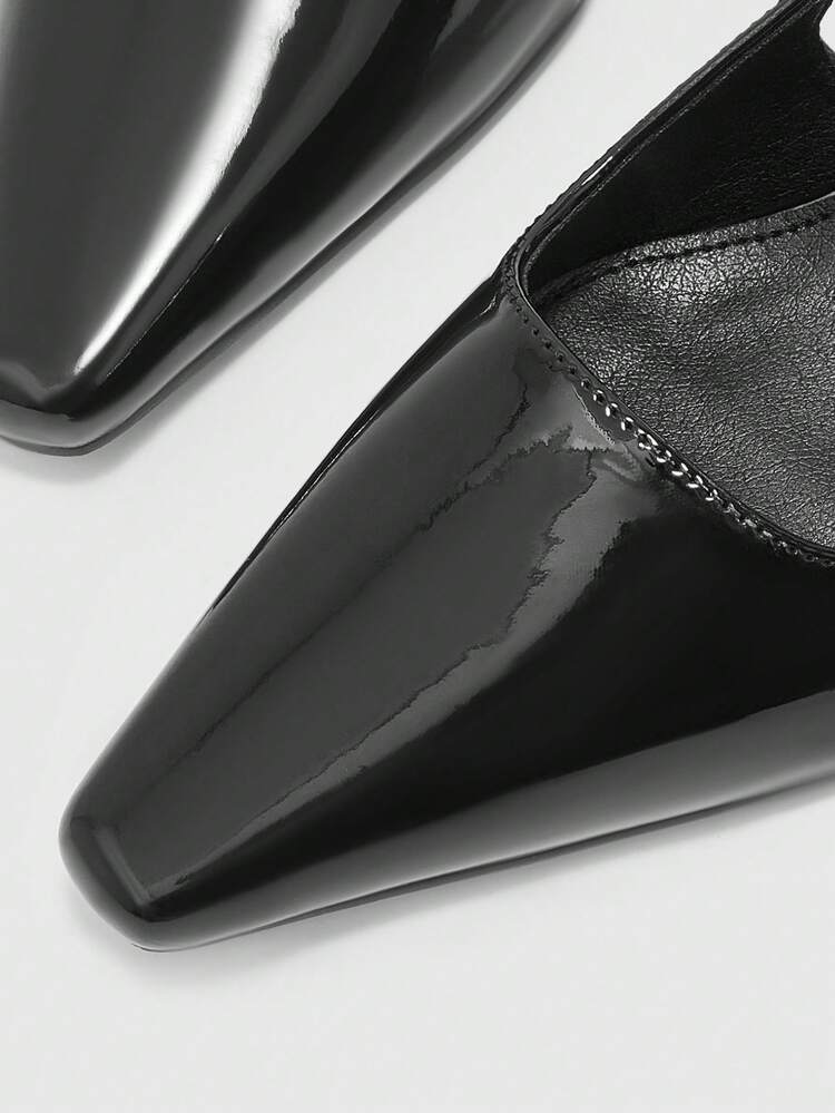 CUCCOO BIZCHIC Women's Pointed Toe Stiletto Heel PU Leather Slip-On Sandals, Fashionable Minimalist Comfortable For Daily, Party, Banquet