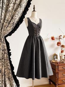 Women Midi Dresses - 灰色的 - 查看 8