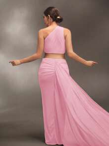 Cheriluna Maternity 优雅飘逸的缎带孕妇摄影礼服，婴儿洗礼派对 - 粉色 - 查看 2