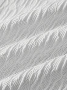 Manfinity Roghcode Kaos Pria Lengan Pendek Polos Bertekstur, Warna Putih Polos, Kasual Musim Panas, Liburan, Vintage, Pesta, Festival, Hadiah untuk Pacarku - Putih - View 6
