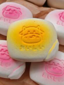 POKOJA LAND A Bread Stress Ball Toy, Yellow And Pink, Cute And Easy To Carry, Squishy,Slow Rising, Fidget Toy, Kids Toy, A Great Gift For Holiday, Party, After Class And Weekdays. - Multicolor - View 3