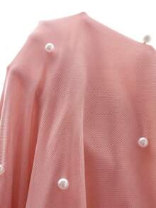SHEIN Đầm bầu thanh lịch, đầm dạ hội sang trọng cho đám cưới, đầm đính ngọc trai giả, đầm bầu màu mơ - Màu Hồng baby - Xem 7