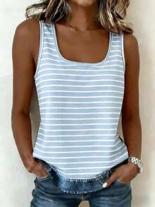 EMERY ROSE Women's Casual Striped Tank Top, Summer - Multicolor - View 4