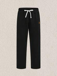 Mercer Haus 男士字母補丁細節腰部抽繩衛褲 - 黑色 - 查看 1