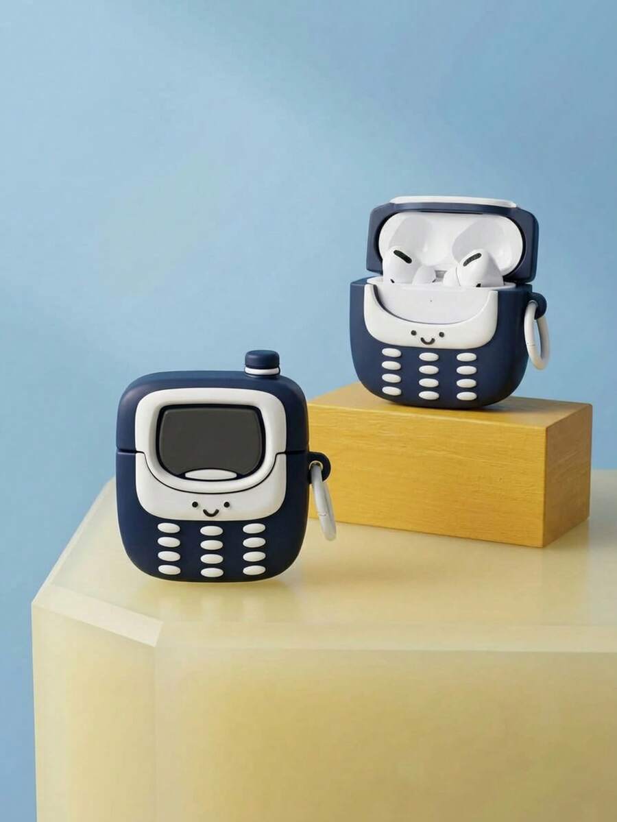 Joivida 1个可爱时尚的无线耳机硅胶保护套 - 藍白 - 查看 1