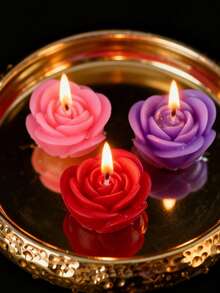 Rose Shaped Scented Candle Gift Set, Natural Soy Wax Handmade Candles, Create A Relaxing Ambiance, Suitable For Weddings, Home Decor, Meditation, Also Applicable For Weddings, Valentine's Day, Anniversary, Valentine's Day Decor, Dining Table Decor, Centerpieces, Hotel Decor, Best Gift For Friends, Family, Lovers And Partners - multicolor - View 11
