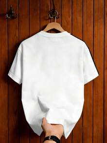 Aesthetic Post 男士休闲时尚街头日常通勤撞色条纹短袖T恤，夏季 - 彩色 - 查看 2