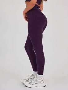 Musera Sport 高腰无缝健身运动紧身裤，适合锻炼、跑步、日常健身、普拉提等休闲运动。 - 紫羅蘭色 - 查看 4