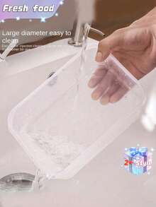 4 hộp đựng thực phẩm tủ lạnh có nắp, hộp kín khí có thể xếp chồng lên nhau để bảo quản thịt, trái cây và rau củ trong bếp - Nhiều màu - Xem 5