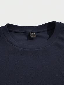 Manfinity VCAY GENTILAND Conjunto de Camiseta para Hombre, Conjunto de Varias Piezas, Elemento Básico del Guardarropa Diario, Estilo Básico, Estilo Versátil para Combinar, Pieza Imprescindible, Elemento para Mezclar y Combinar, Estilo Casual Versátil, Elemento Básico del Guardarropa Diario, Estilo Básico, Estilo Versátil para Combinar, Pieza Imprescindible, Elemento para Mezclar y Combinar, Estilo Casual Versátil, Elementos Esenciales del Guardarropa de Verano, Ideas de Atuendos Casuales, Look Relajado, Tela Texturizada Premium, Vacaciones, Regalos del Día del Padre - Azul - Ver 4