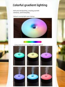 1pc Mini Humidifier Colorful LED Night Light Creative Desktop For Bedroom Car Home Office Portable Small Air Moisturizer - multicolor - View 8