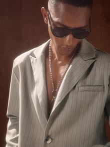 Bộ vest công sở màu trơn AKNOTIC dành cho nam - Áo khoác và quần công sở thường ngày, 2 món, quà tặng bạn trai dịp lễ. - Xám - Xem 7