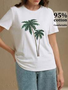 Anewsta Women's Elegant & Playful Printed T-Shirt, Suitable For Daily Commute - White - View 5