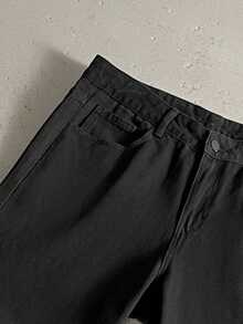 Claim Dot 宽松男士斜口袋牛仔裤，垃圾摇滚风 - 黑色 - 查看 3
