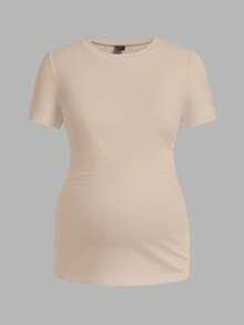 Modmama Maternity Casual Solid Color Stretchy Short Sleeve T-Shirt, Summer - Multicolor - View 12