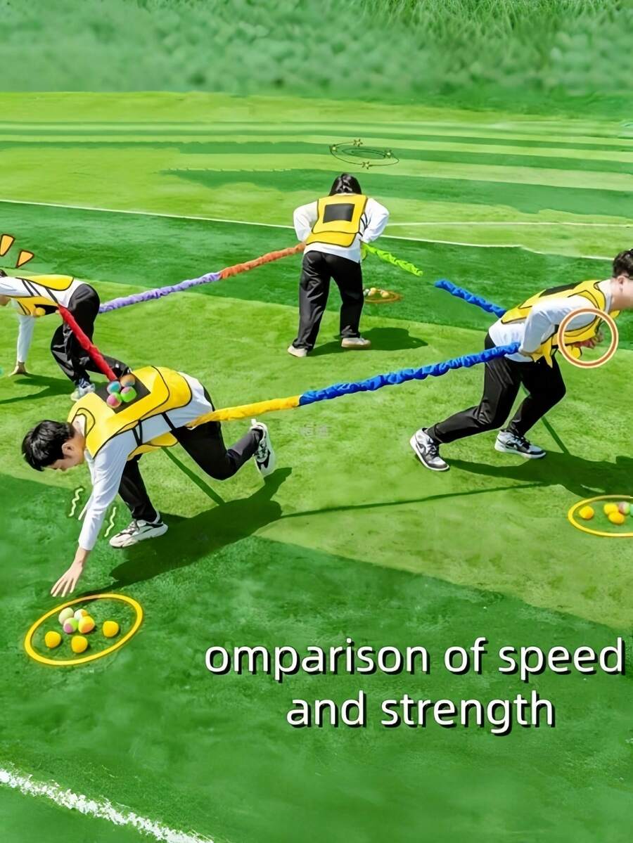 Tug Of War Rope Set Non Slip Grip All Weather Outdoor Team Building Family Party Game Reunion Picnic Activity Backyard Spring Gathering Essential - Multicolor - View 1