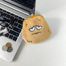 Joivida 1个可爱笑脸黄色土豆零钱包，卡通阳光土豆毛绒收纳袋，钥匙扣小包，卡哇伊包包挂饰 - 卡其色 - 查看 13