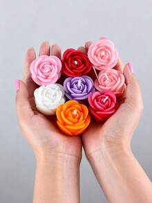 Rose Shaped Scented Candle Gift Set, Natural Soy Wax Handmade Candles, Create A Relaxing Ambiance, Suitable For Weddings, Home Decor, Meditation, Also Applicable For Weddings, Valentine's Day, Anniversary, Valentine's Day Decor, Dining Table Decor, Centerpieces, Hotel Decor, Best Gift For Friends, Family, Lovers And Partners - multicolor - View 9