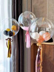 3 PIEZAS 10 PIEZAS 50 PIEZAS Globos de burbujas transparentes de 10 a 36 pulgadas de calidad para helio, globos de látex inflables para decoración de bodas, cumpleaños, fiestas, baby shower, compromiso, aniversario y celebraciones - Transparente - Ver 11