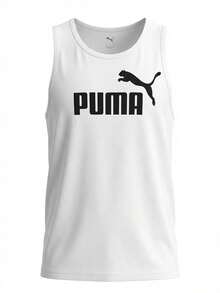 Puma Essentials Men's Tank Top White - White Black - View 1