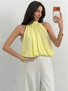 Aloruh Women Tops - Light Yellow - View 5