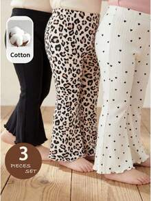 LMoss Kids Quần ống loe họa tiết da báo cho bé gái - Nhiều màu - Xem 1