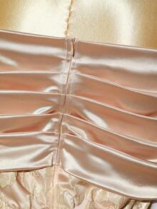 Rometta Đầm midi trễ vai xếp ly jacquard thanh lịch dành cho nữ cỡ lớn - Màu Hồng baby - Xem 6