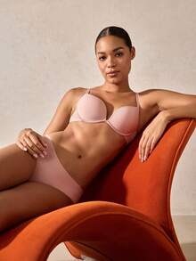 Veilyse Women's Solid Color Underwired Bra Lingeriefor Summerfor Summer - Pink - View 8