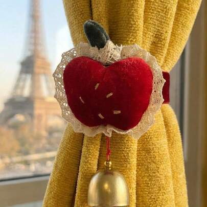 Joivida Bộ 1/3/6 móc buộc rèm hình quả táo phong cách Trung Hoa cổ điển, phụ kiện trang trí nhà cửa, đồ dùng cần thiết cho tân gia.