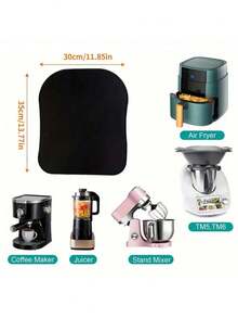 1-teilige Gleitunterlage, geeignet für alle Thermomix TM5, TM6, TM21, TM31 Serien, multifunktionale Küchen-Gleitplatte, Küchenarbeitsplatten-Geräte-Gleitunterlage, Mixer-Gleiter, geeignet für Thermomix TM6, TM5, Kaffeemaschinen, Mixer, Toaster, Heißluftfritteusen usw. - Schwarz - Übersicht 3