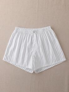 1条男士条纹舒适休闲哈伦裤 - 白色 - 查看 1