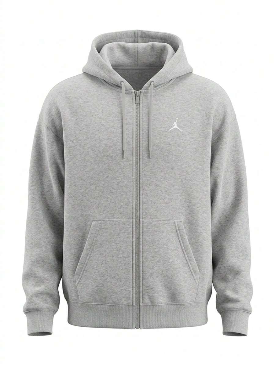 Jordan Brooklyn Men's Full Zip Hoodie Grey - Light Grey - View 1