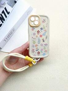 1 Piece Colorful Star & Letter Pattern Protective Silicone Phone Case With Wrist Strap For Youth,Phone Case Compatible With IPhone17/17 AIR/17 PROMAX/17 PRO/16/7/8/11/12/13/14/15/X/XR/Xs/Plus/Pro/Pro Max/SE2/16E - antique white - View 6